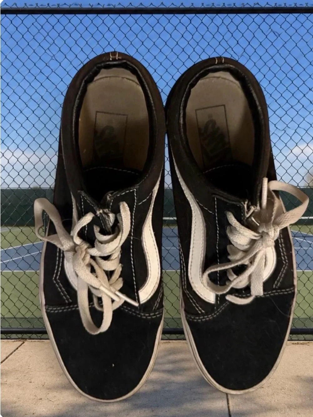 Vans Black Canvas Low-Top Sneakers with White Side Stripe